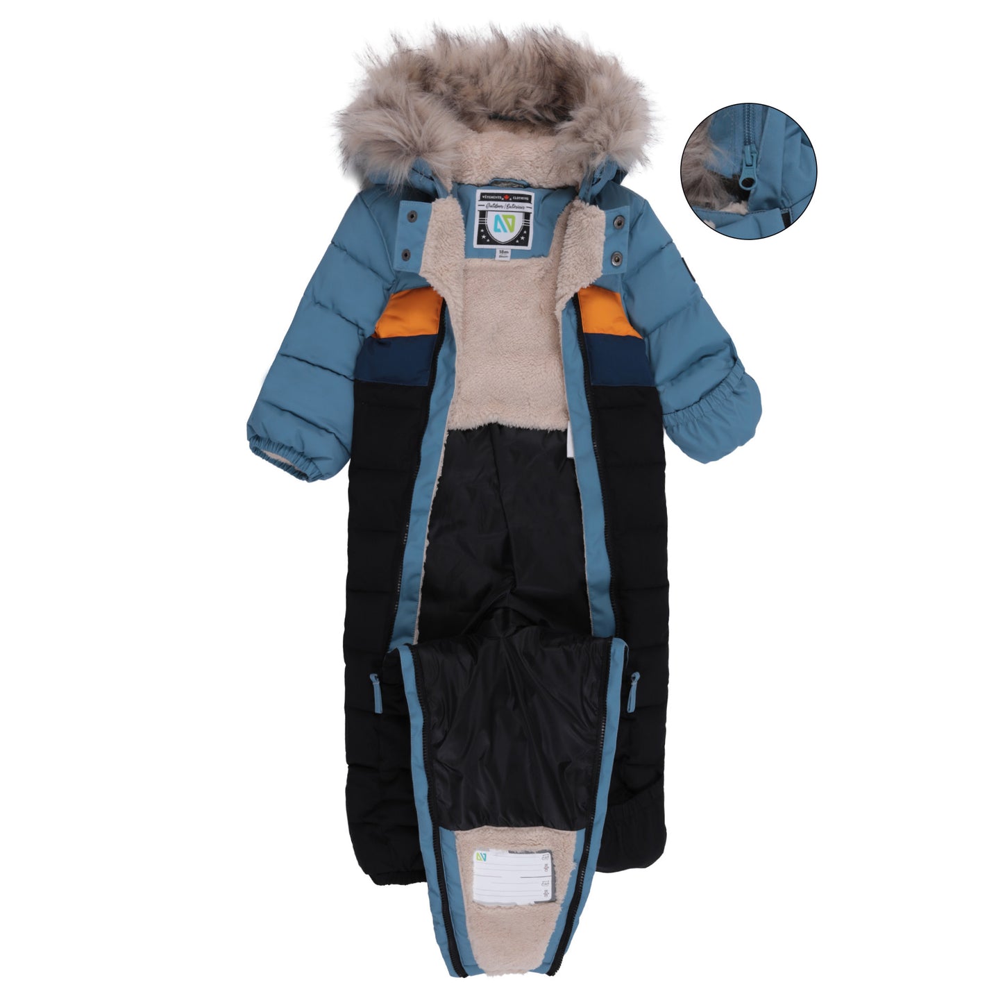 Habit de neige une-pièce bébé Benji Bébé Garcon Bleu_Pale