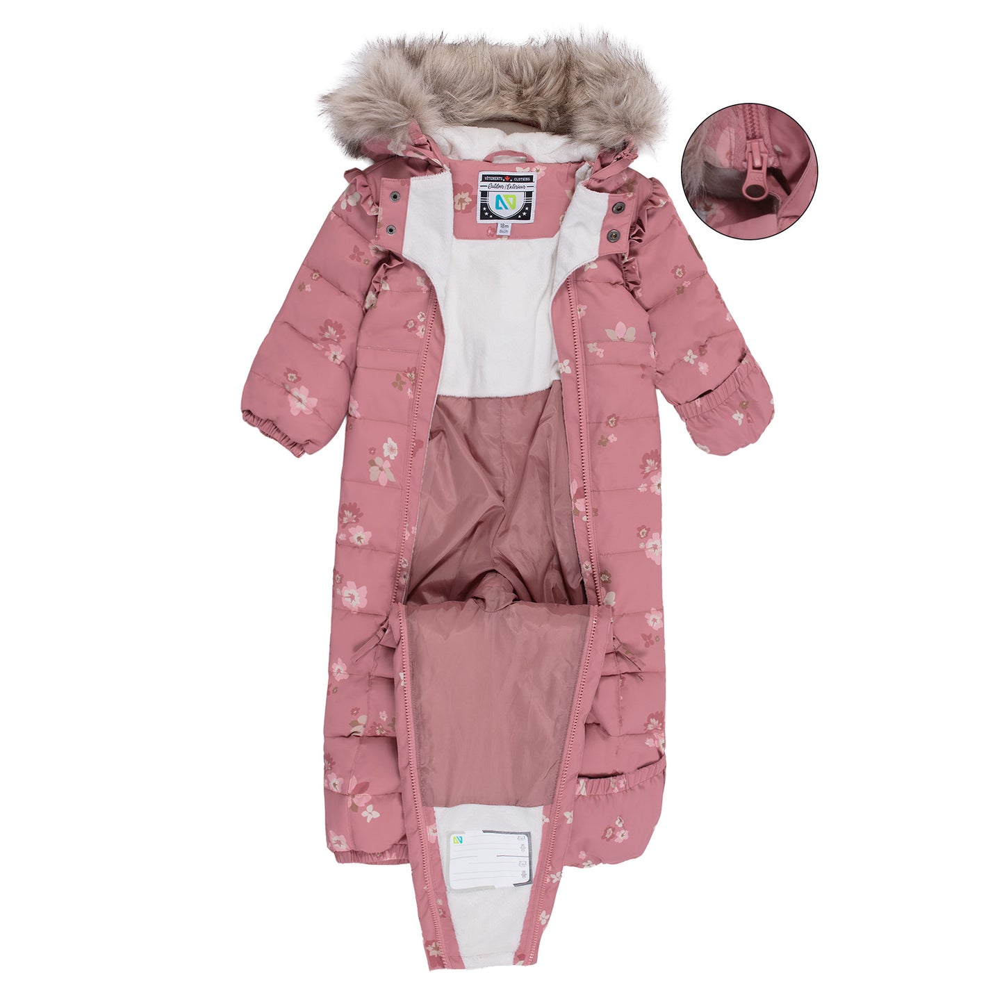 Habit de neige une-pièce bébé Sammie Bébé Fille Rose