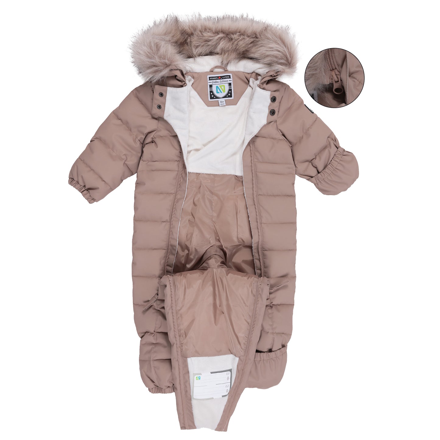 Habit de neige une-pièce bébé Casey Unisexe Beige
