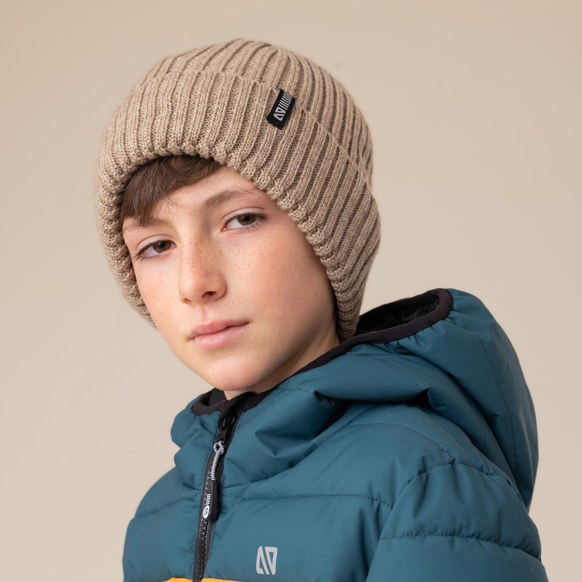 Tuque en tricot Beige