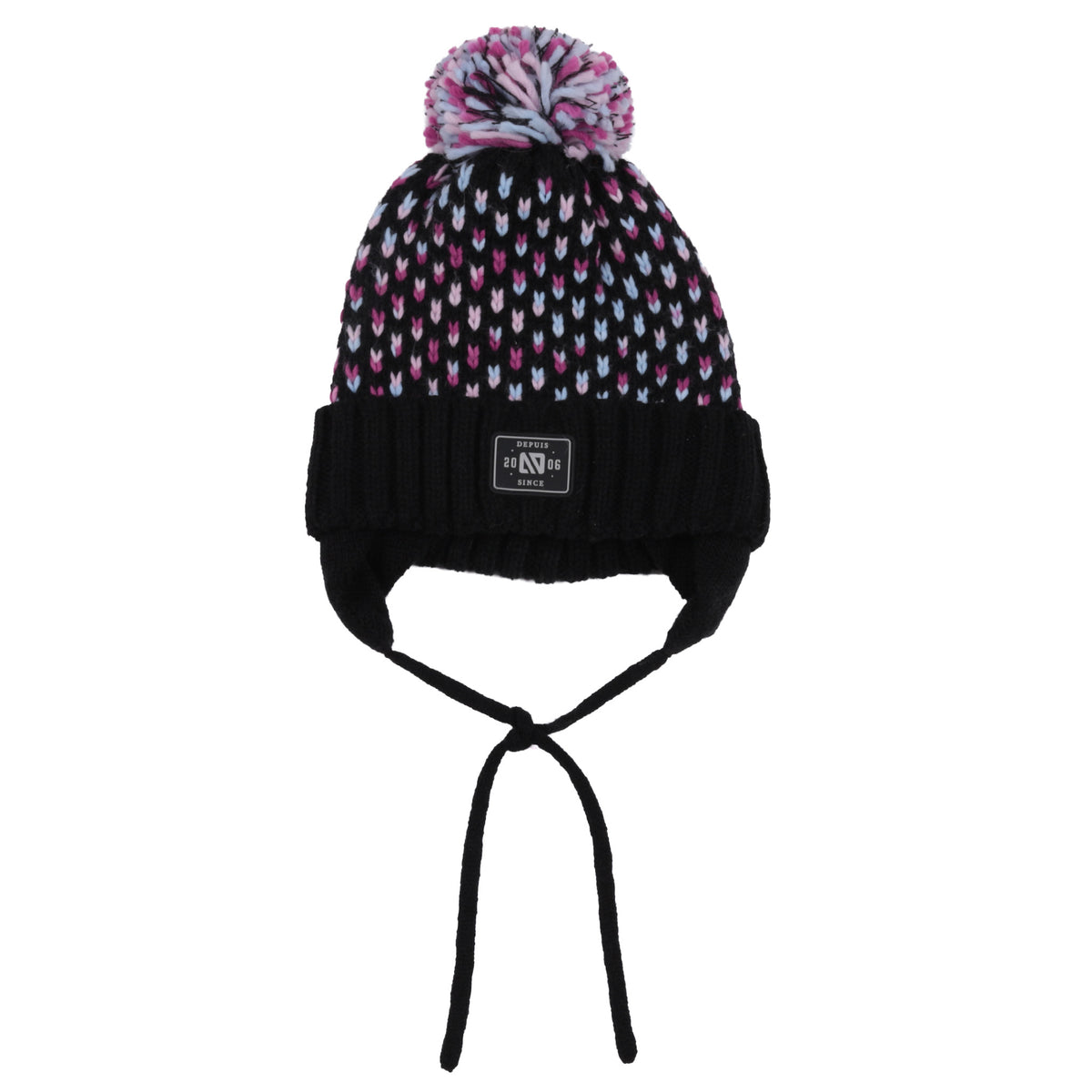 Tuque en tricot Noire Anabel Bébé