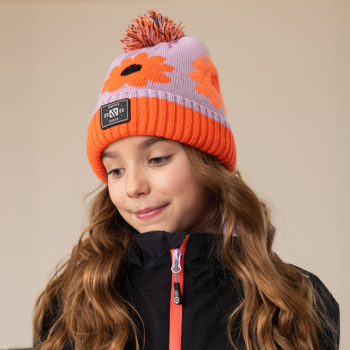 Tuque en tricot Julie Lilas