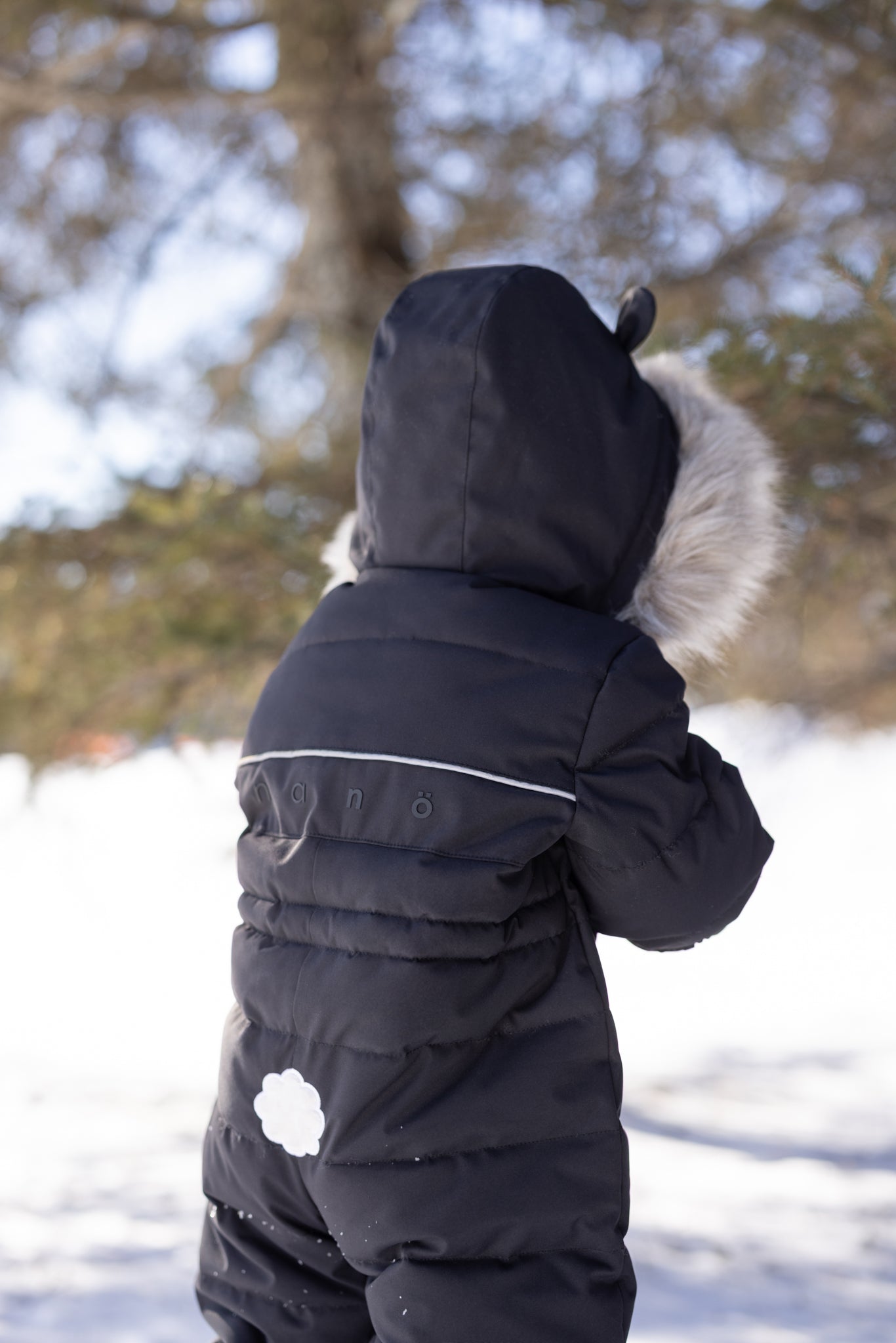Habit de neige une-pièce bébé Hugh Unisexe Noir