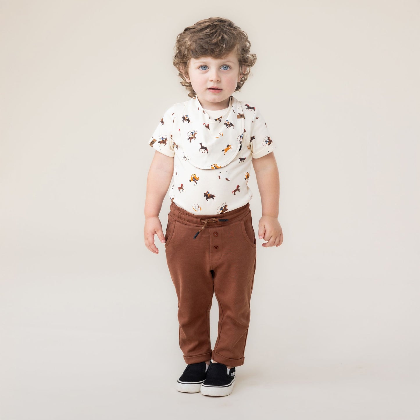 Baby Boy Ivory Onesie with Bib