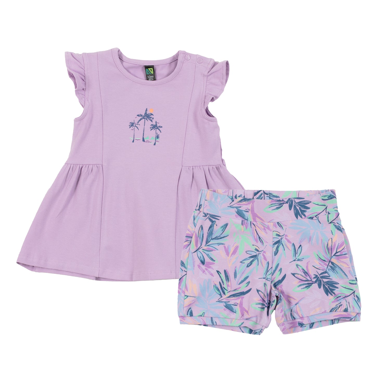Ensemble T-shirt deux-pièces Bébé Fille Lilas