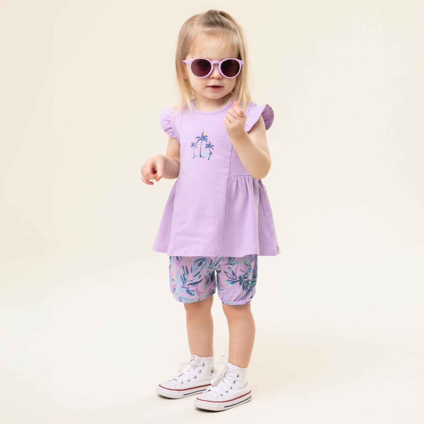 Ensemble T-shirt deux-pièces Bébé Fille Lilas