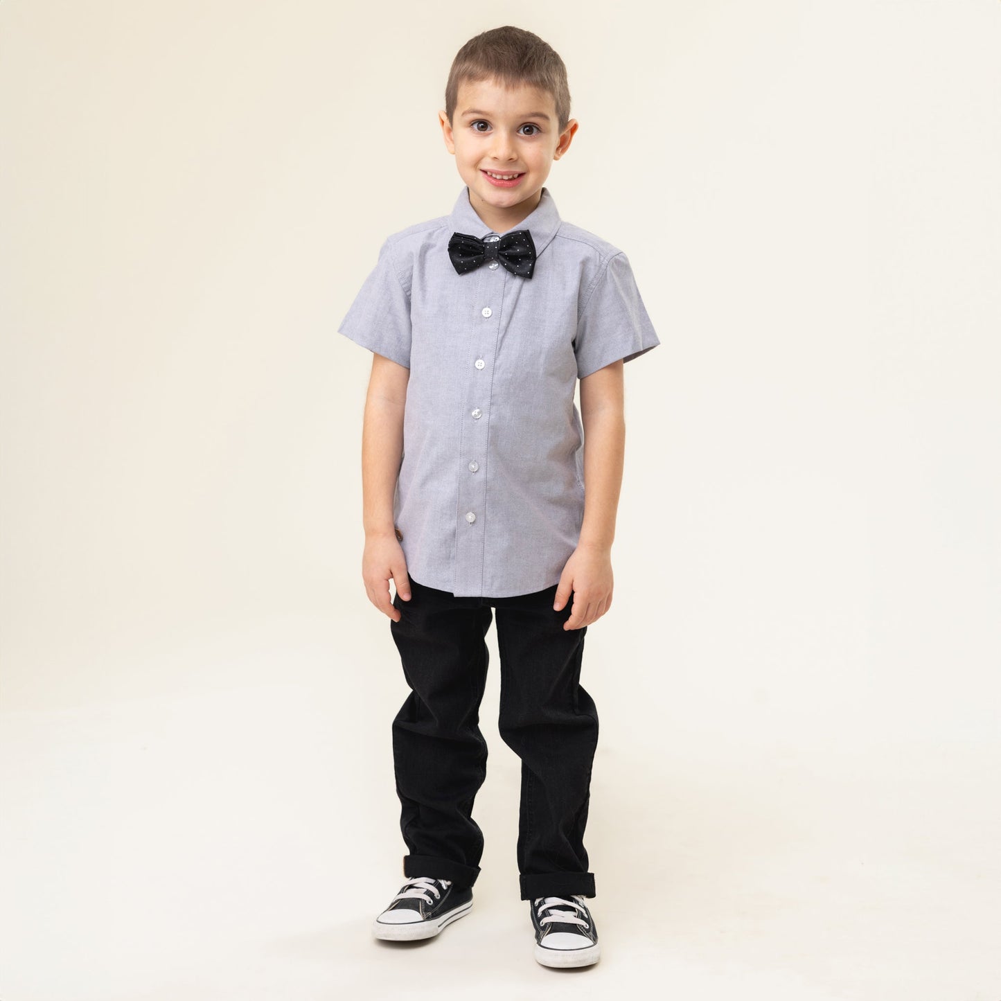 Chemise manches courtes Garçons Gris