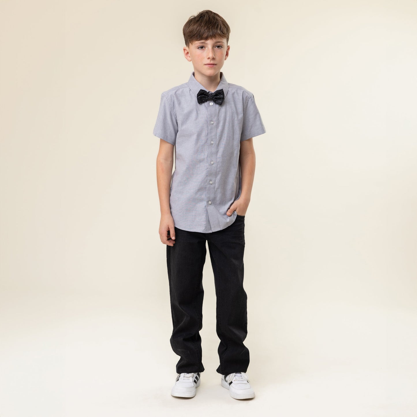 Chemise manches courtes Garçons Gris