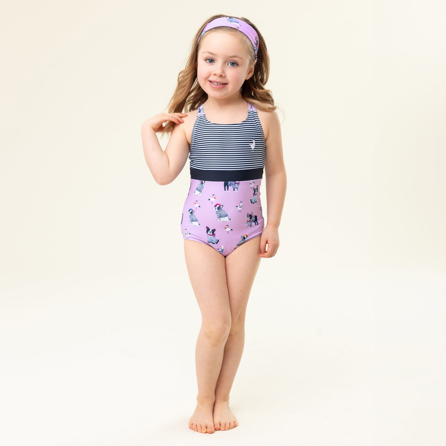 Maillot UV une-pièce Filles Lilas