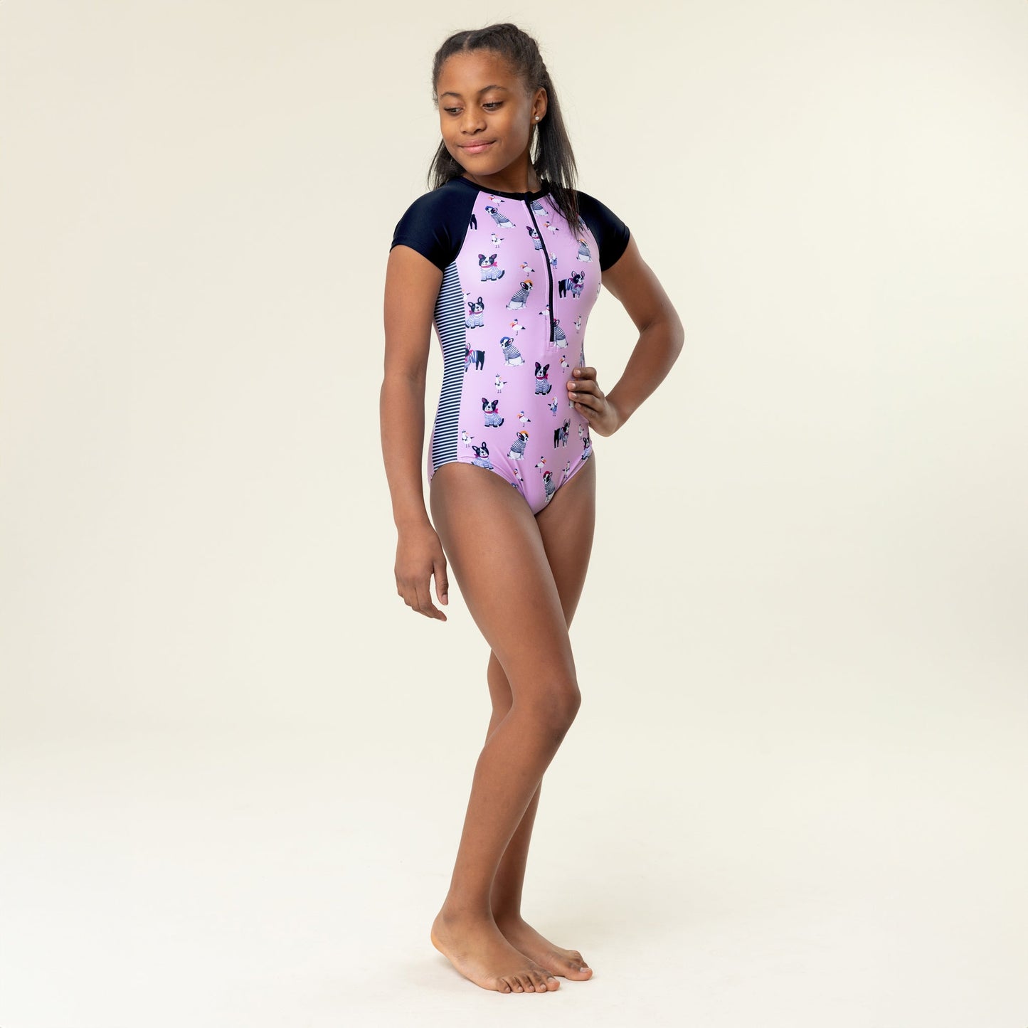Maillot UV une-pièce Filles Lilas