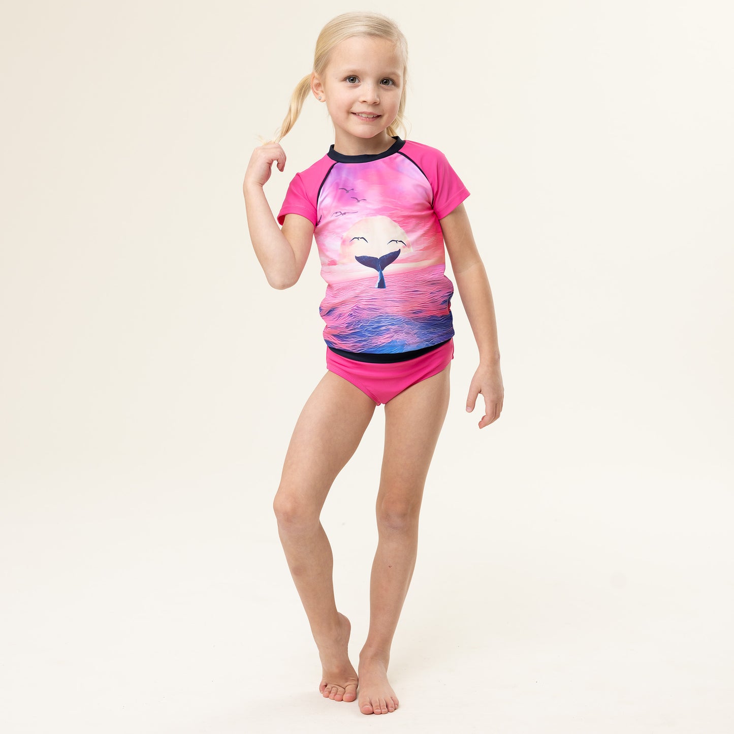 Maillot UV deux-pièces Filles Fuchsia
