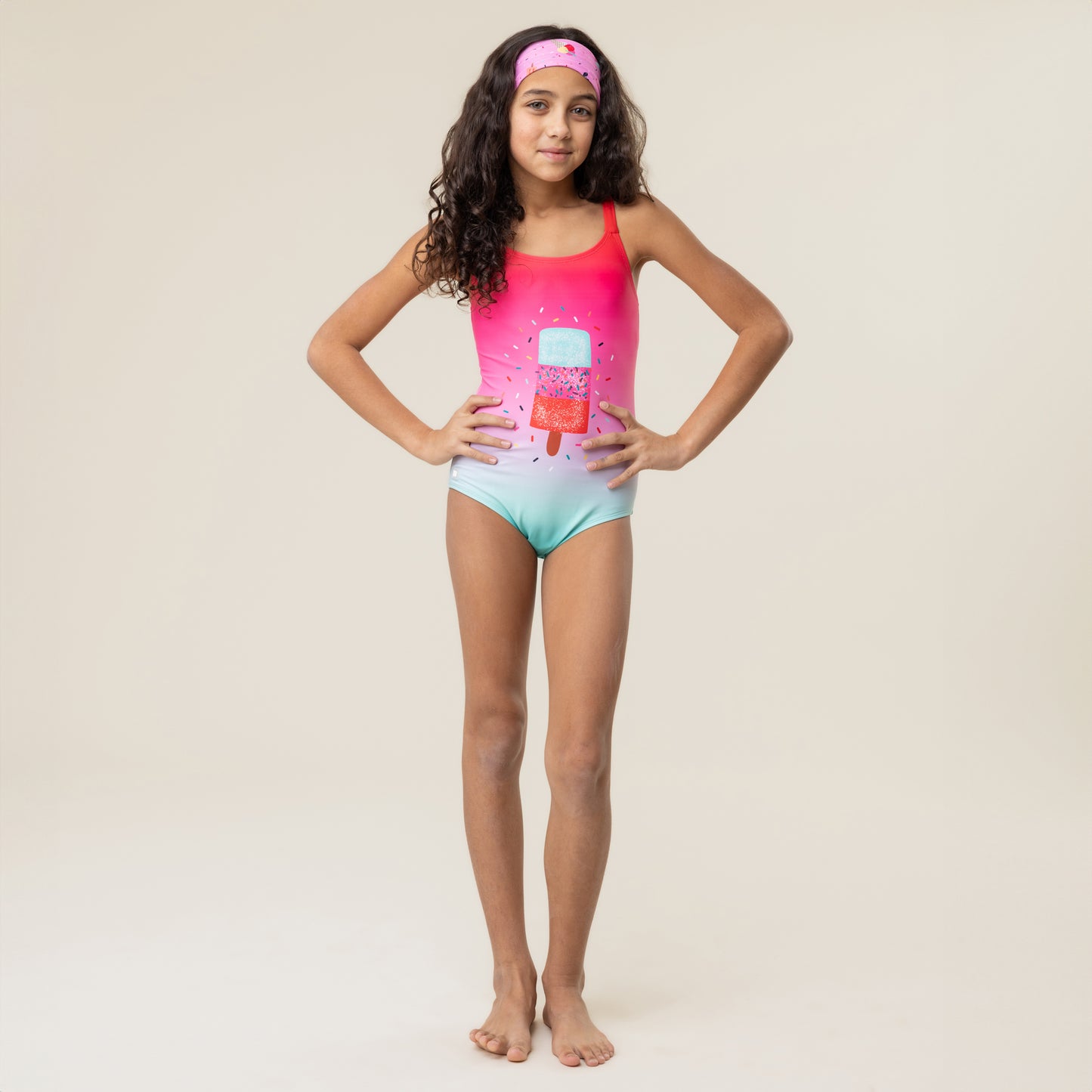Maillot UV une-pièce Filles Rose