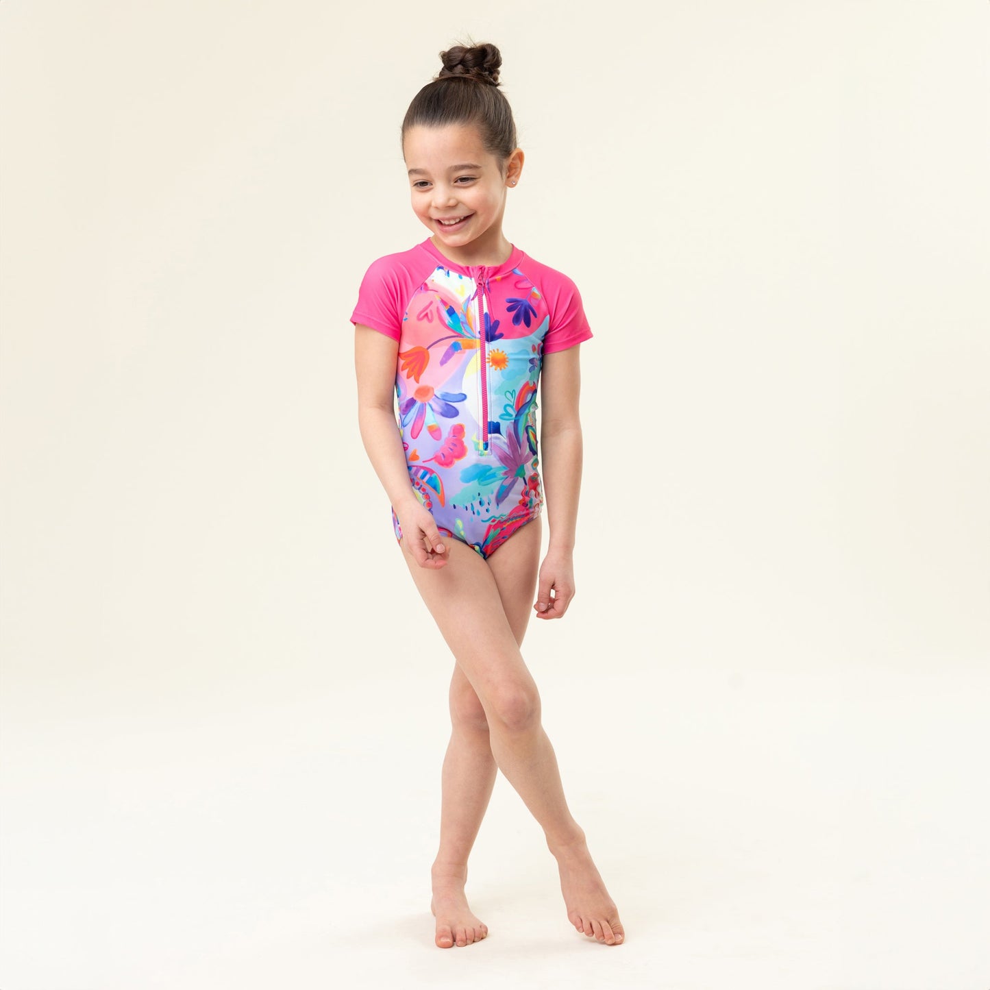 Maillot UV une-pièce Filles Rose