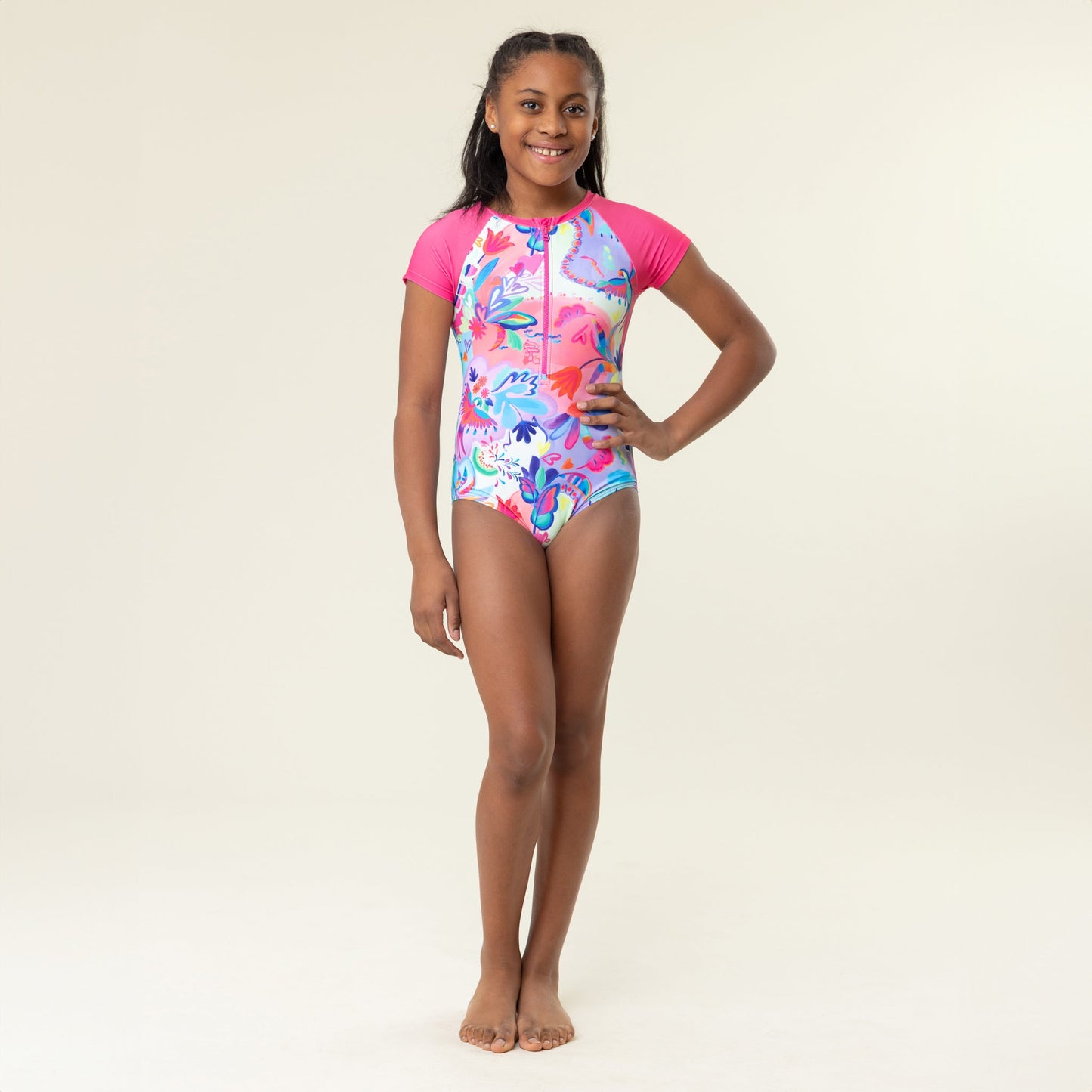 Maillot UV une-pièce Filles Rose