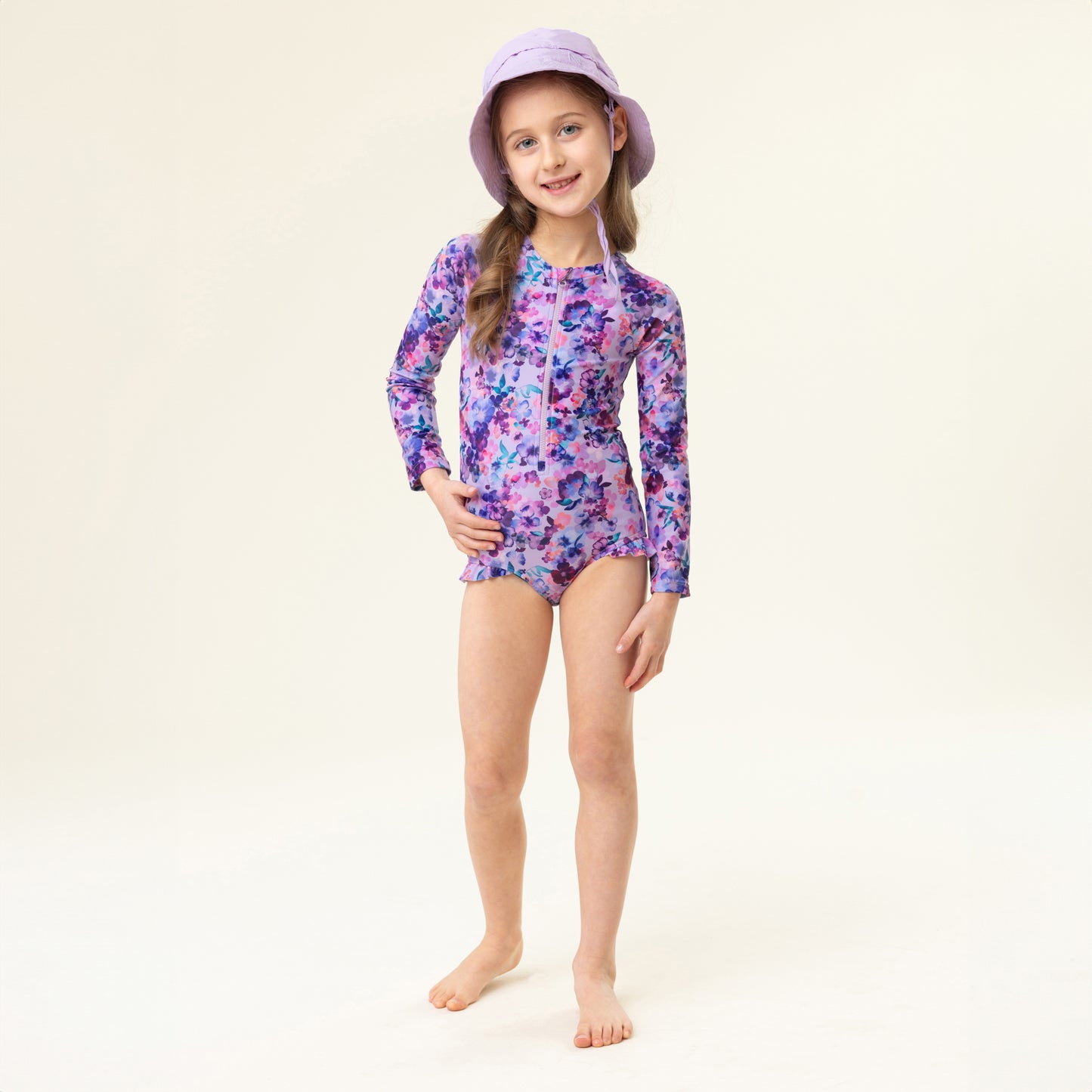 Maillot UV une-pièce Filles Lilas