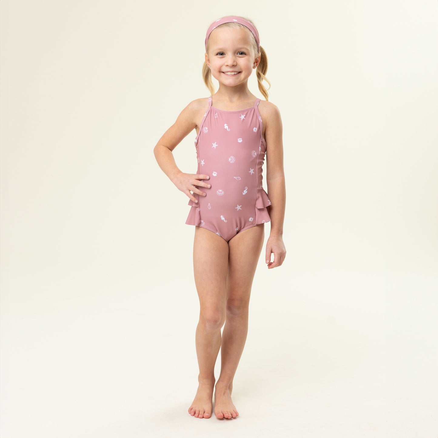 Maillot UV une-pièce Filles Rose Pâle