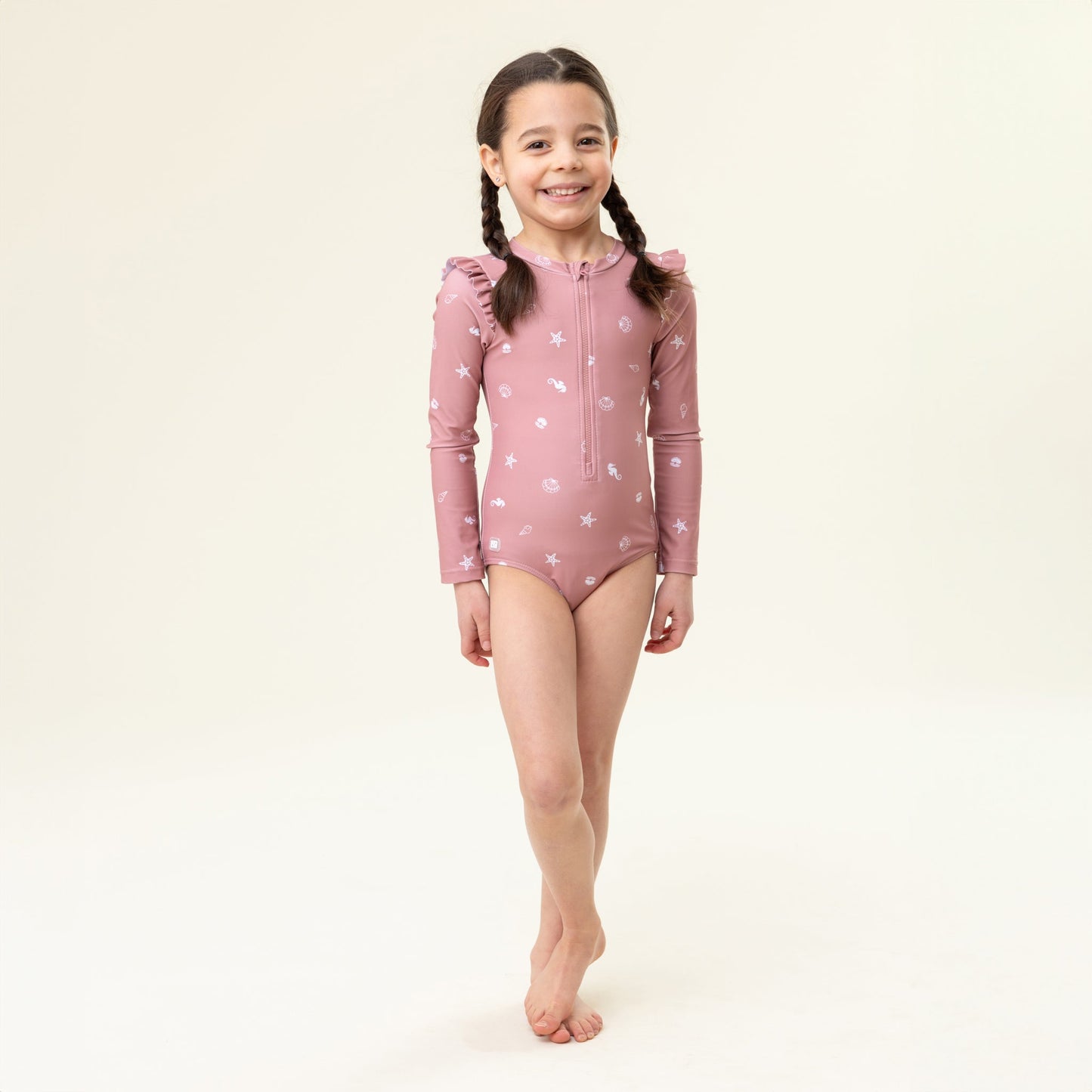 Maillot UV une-pièce Filles Rose Pâle