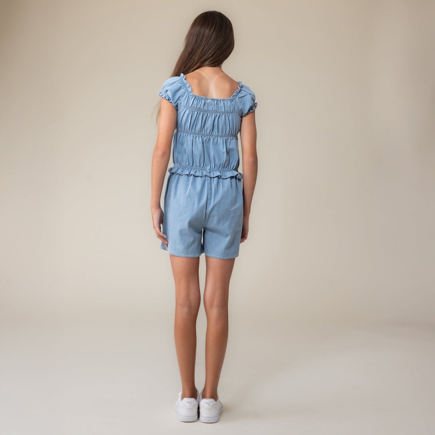 Girls Denim Romper