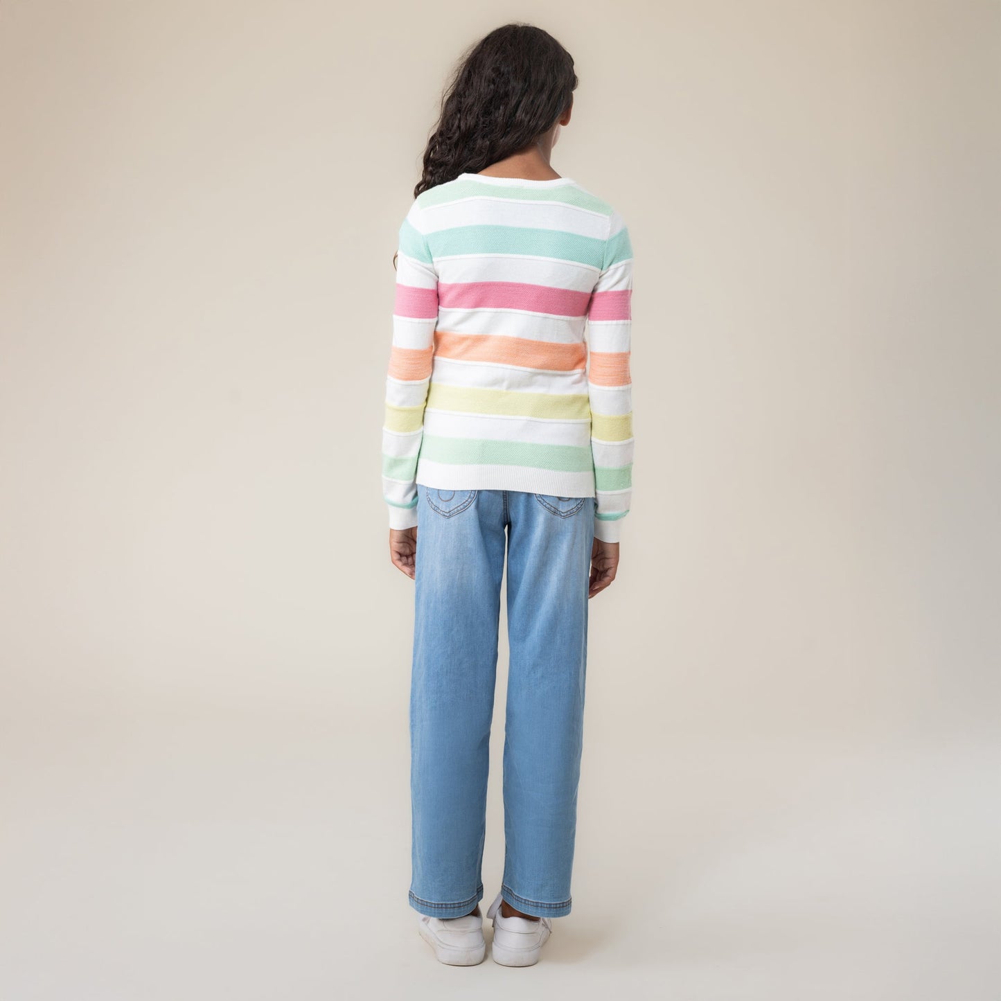 Ivory Girls' Knitted Sweater