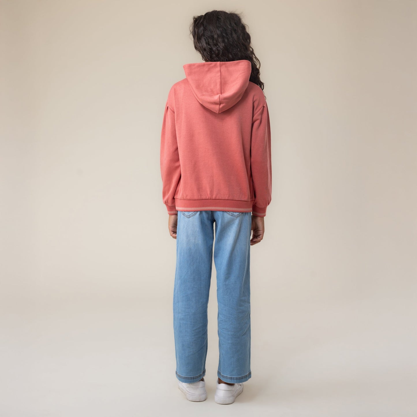 Girls' Pink Hooded Sweatshirt