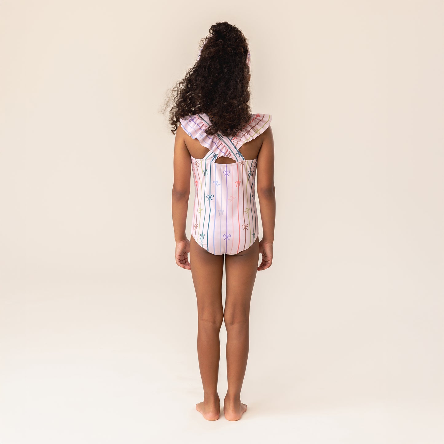 Girls' Ivory One-Piece UV Swimsuit