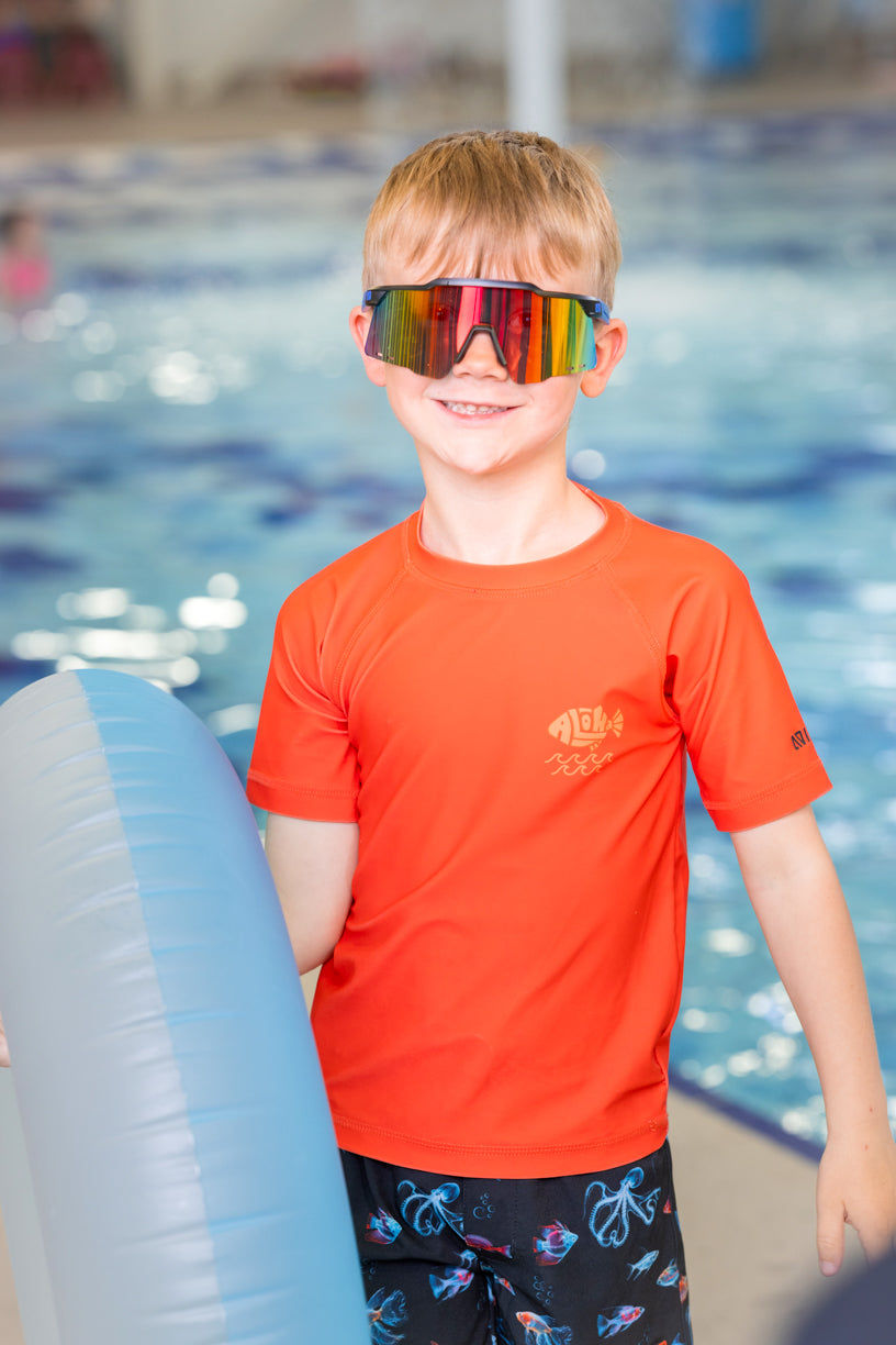 Lunette de soleil bleue