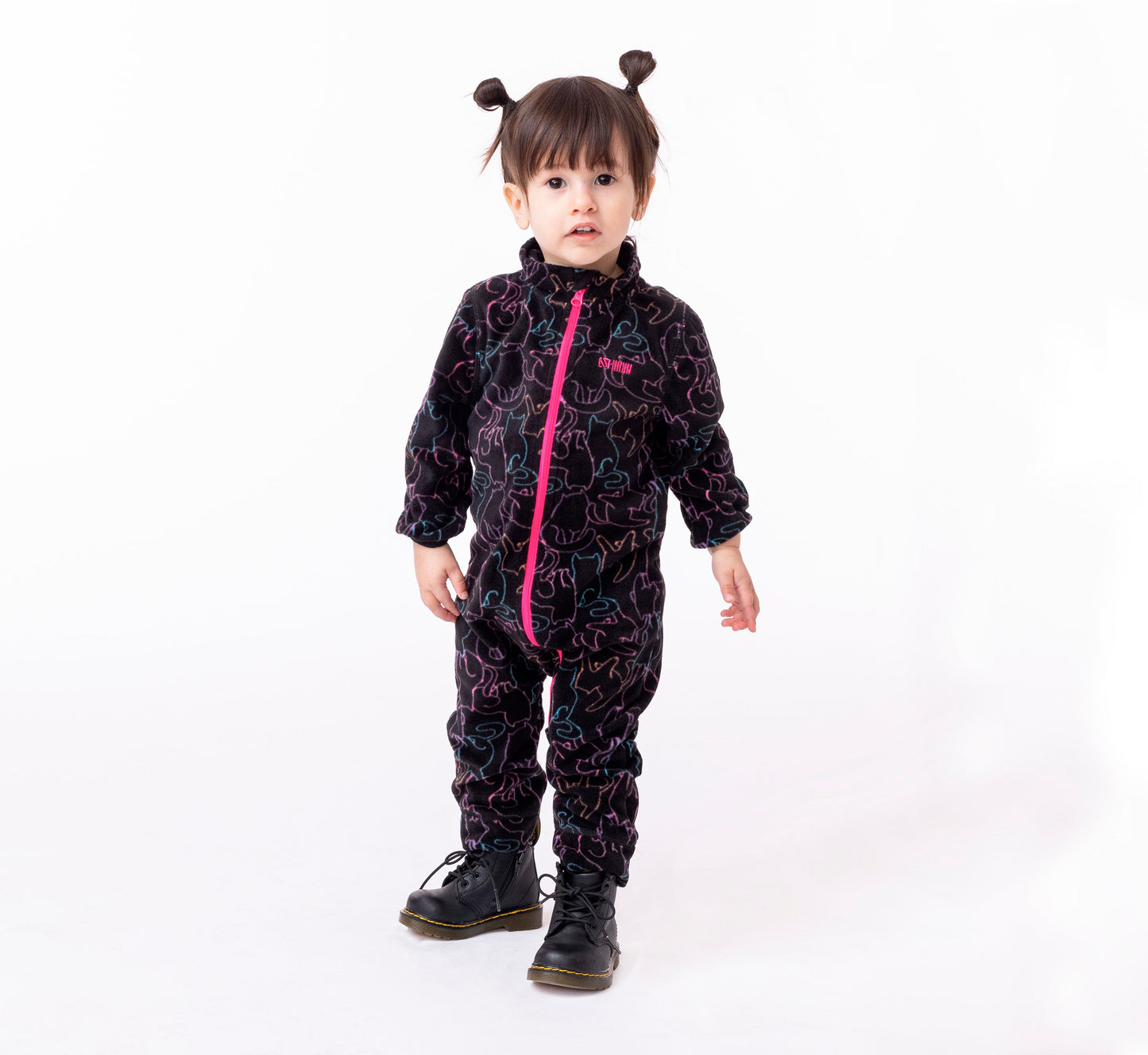 Couche de base une pièce en micropolaire Filles Noir