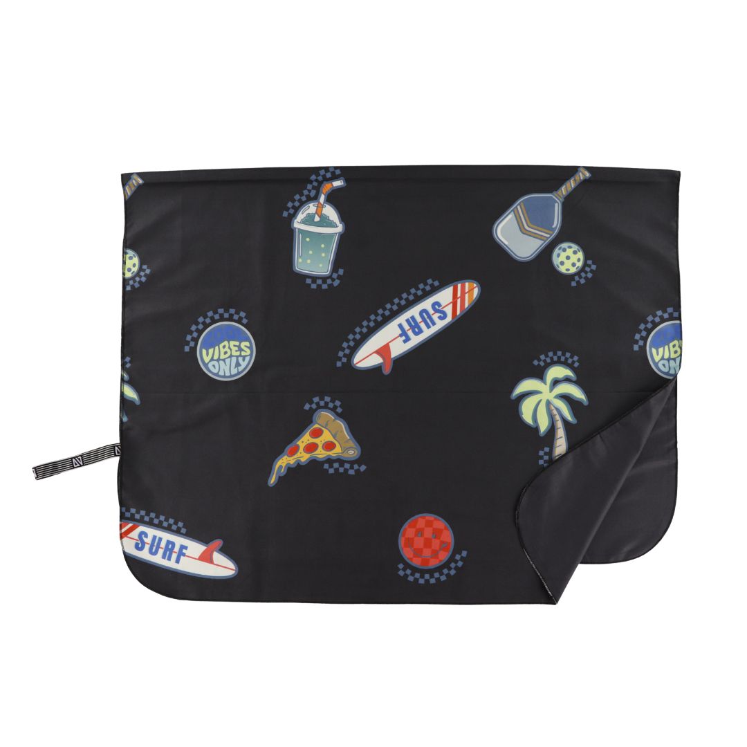 Boys' Black Beach Towel 80x120 cm