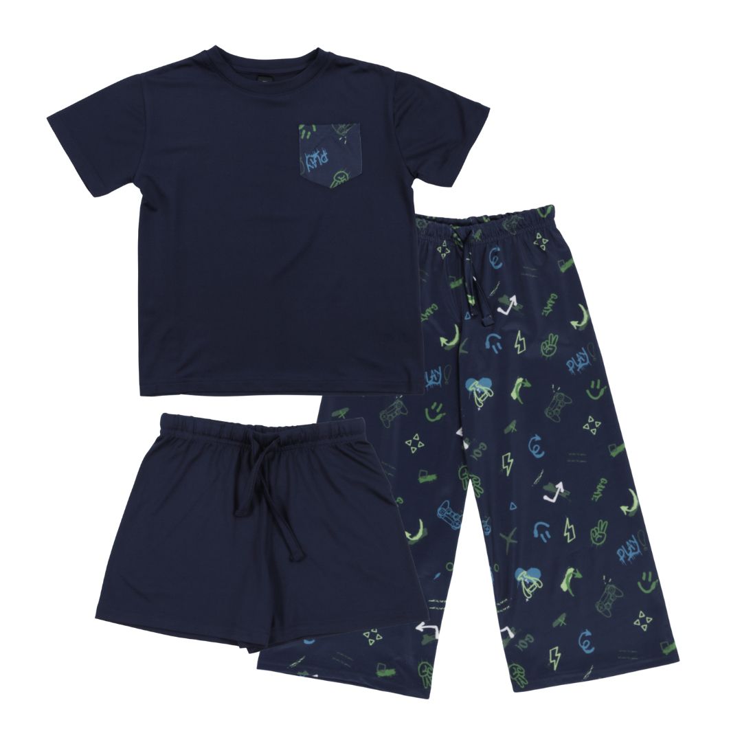 Pyjama 3 mcx  Garçons Marine