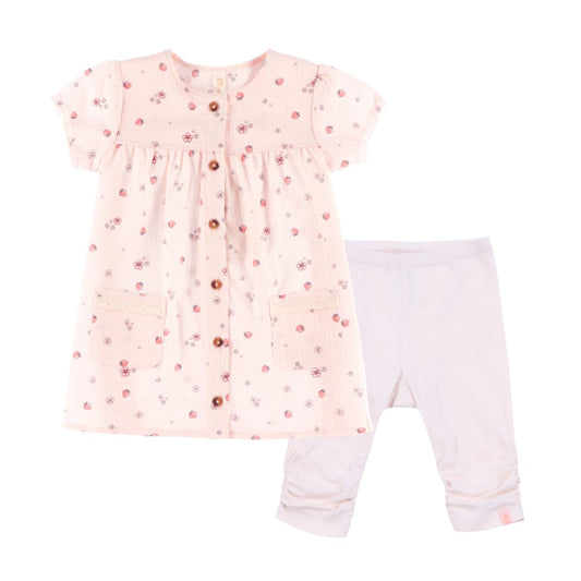 Girls' Two-Piece Tunic Set - Pale Pink
