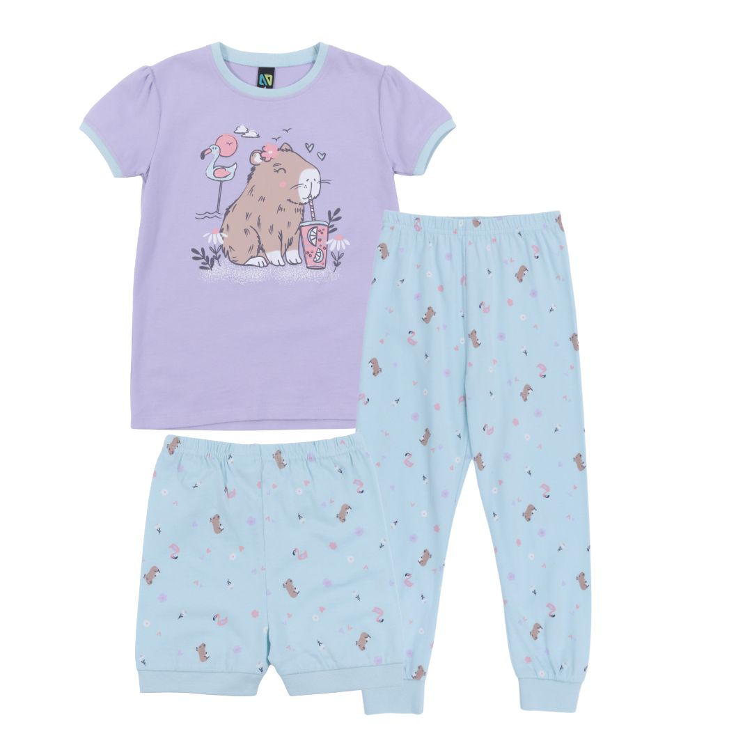 Pyjama 3 mcx  Filles Lilas