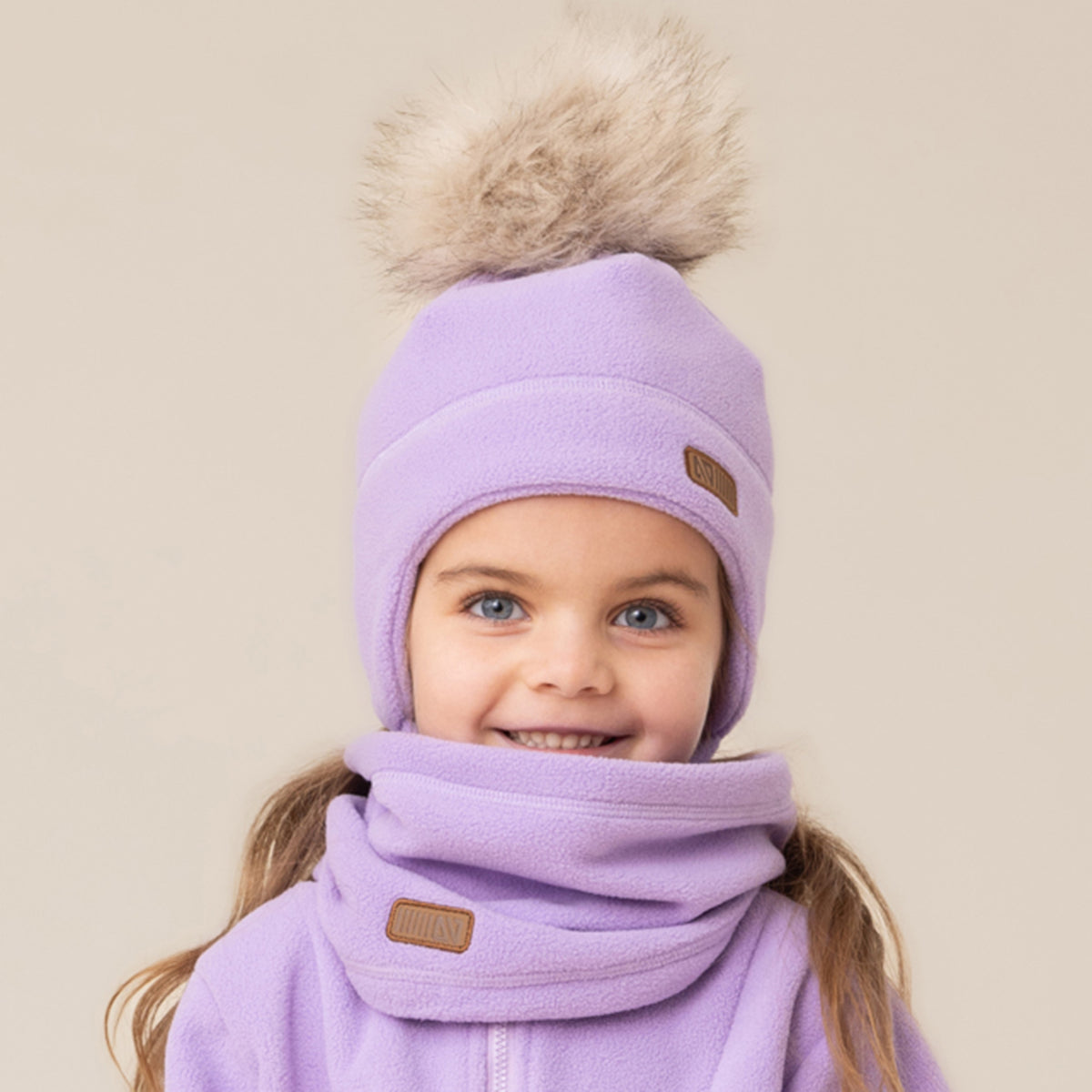 Cache-cou en micropolaire Lilas