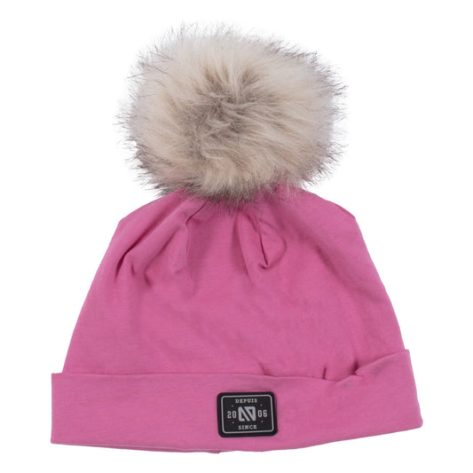 Tuque en jersey doublée en micropolaire  Filles Rose