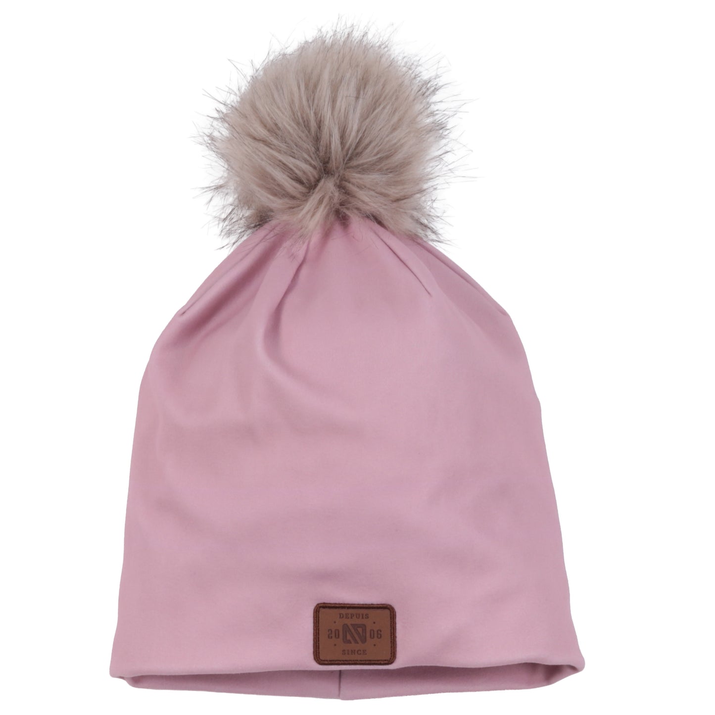 Tuque en jersey brossé doublée Rose
