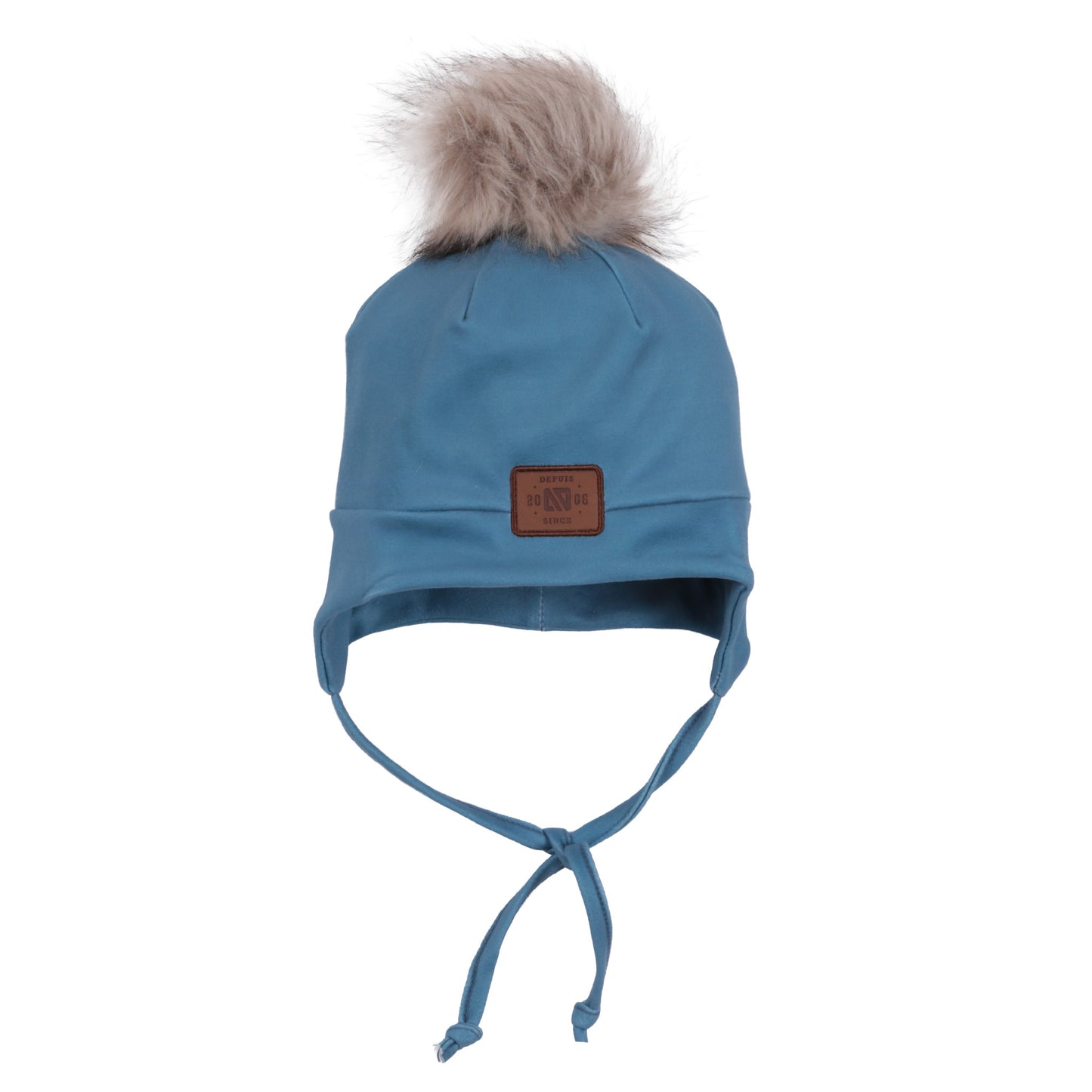 Tuque en jersey brossé doublée Bleue