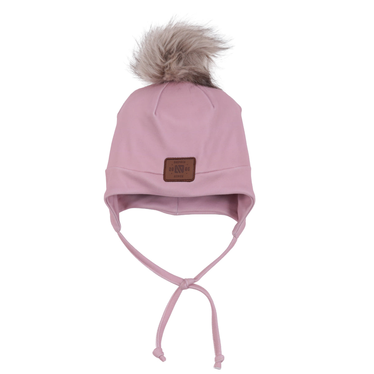 Tuque en jersey brossé doublée Rose
