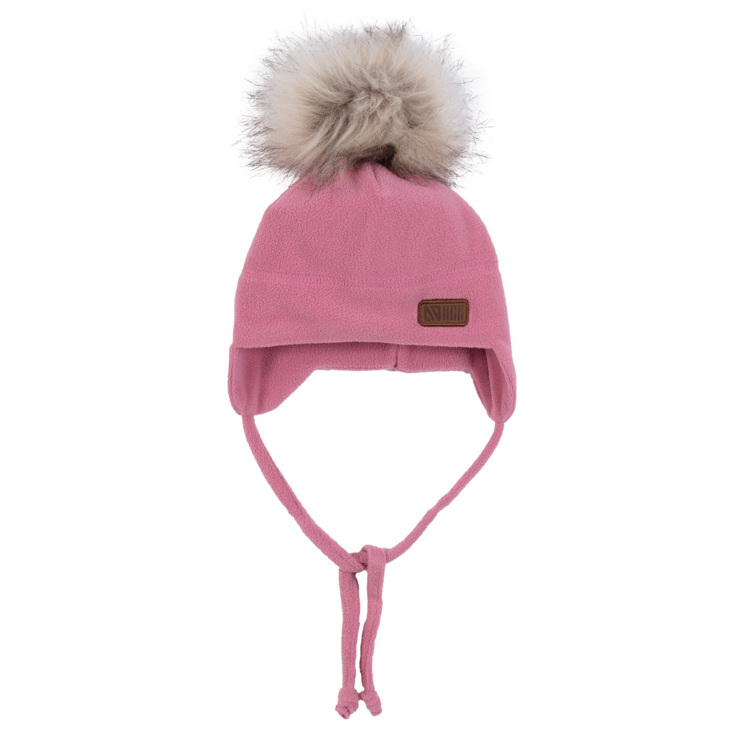 Girls' Pink Microfleece Beanie with Ears