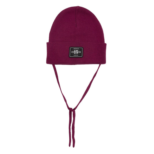 Tuque en tricot avec cordons bébé Unisexe Mauve