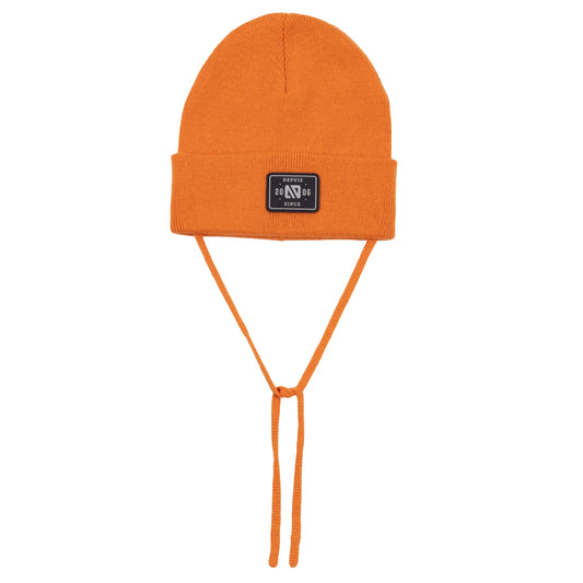 Tuque en tricot avec cordons bébé Unisexe Orange