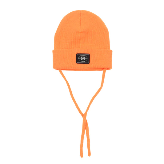 Tuque en tricot avec cordons  Unisexe Orange