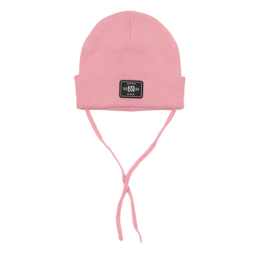 Tuque en tricot avec cordons  Unisexe Rose_Pale