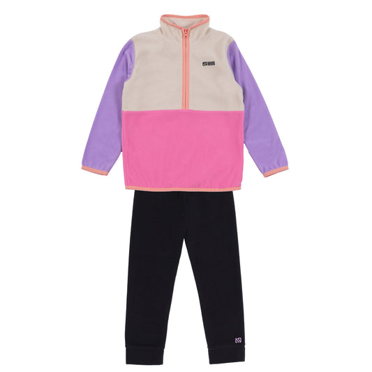 Girls' Lilac Microfleece Two-Piece Base Layer