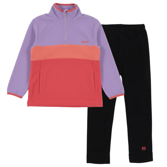 Couche de base deux pièces en micropolaire  Filles Lilas