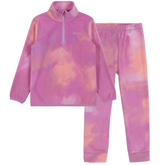 Couche de base deux pièces en micropolaire  Filles Rose