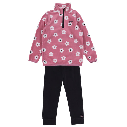 Girls' Two-Piece Microfleece Base Layer Pink