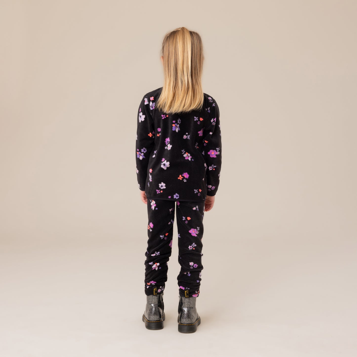 Couche de base deux pièces en micropolaire  Filles Noir