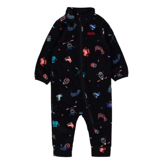 Baby Boy Black Microfleece One-Piece Base Layer