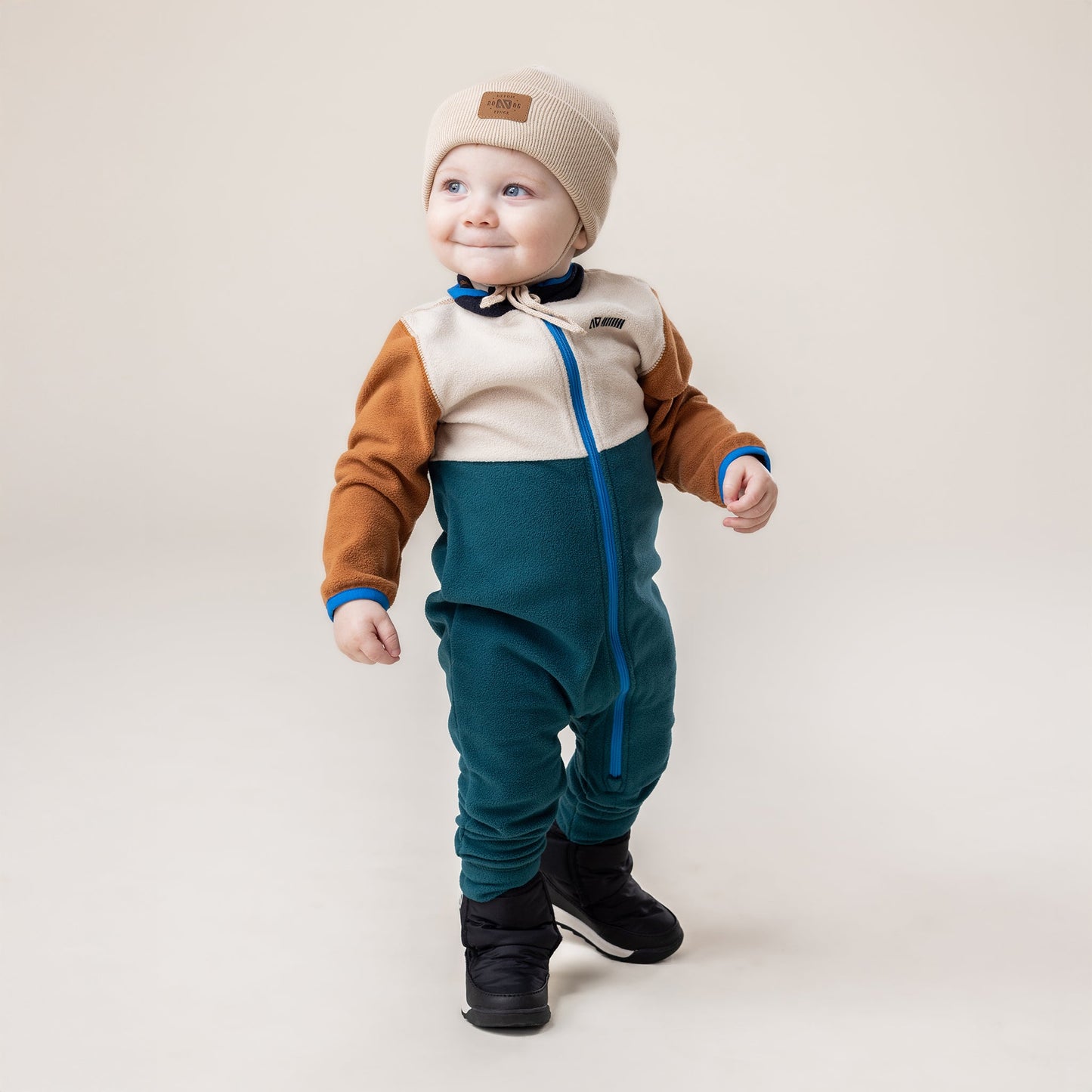 Baby Boy Teal Microfleece One-Piece Base Layer
