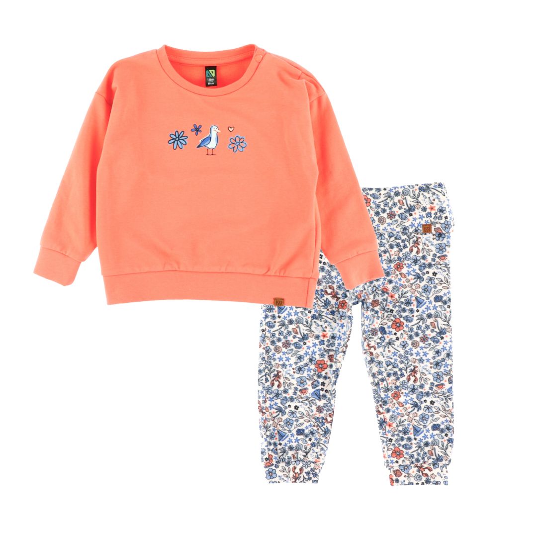 Ensemble chandail deux-pièces  Filles Corail