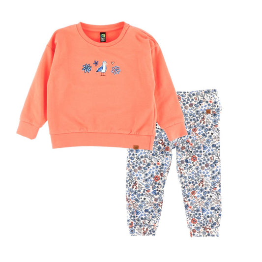 Ensemble chandail deux-pièces  Filles Corail